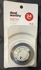 Indoor 2 Grounded Outlet Timer White  Dealworthy  New