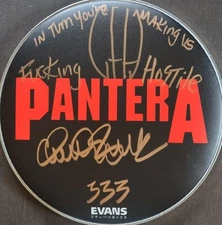 Pantera Charlie Benante 333 Signed Evans 12" Drumhead CFH  2025 TOUR