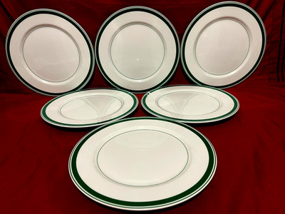 Fitz & Floyd Bistro Green Dinner Plates 10 1/4'' (Set Of 6) Japan