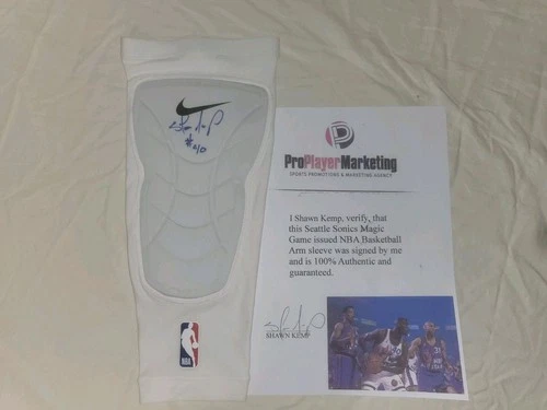 SHAWN KEMP CAVALIERS SONICS NBA NIKE GAME ISSUED AUTOGRAPH ARMBAND KEMP LOA