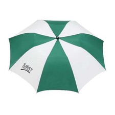 42 in Umbrella W/ Sleeve Cover and Wrist Strap, Green/White Polyester Canopy,