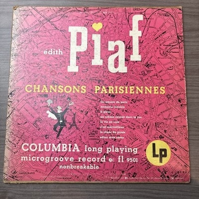 Edith Piaf Chansons Parisiennes Columbia ML 2601 Copyright 1949