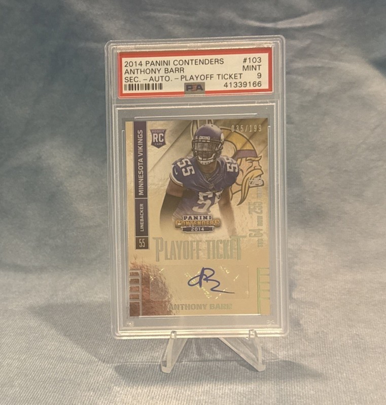 2014 CONTENDERS PLAYOFF TICKET ANTHONY BARR RC /199 PSA 9 MINT