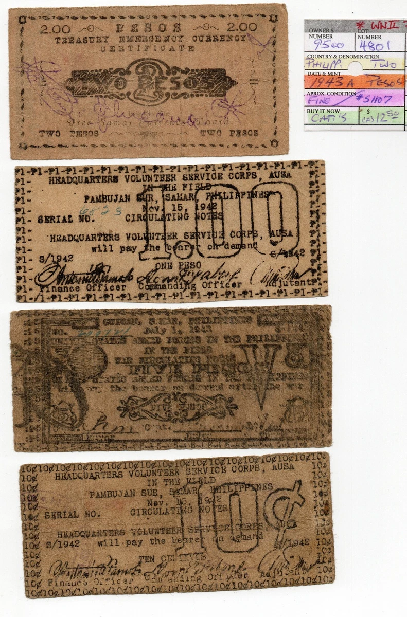 Uncertified 1942 Year Philippine Paper Money for sale | eBay