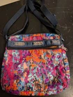 LeSportsac Deluxe Travel Bag Crossbody Purse Garden Floral Bright Multicolor