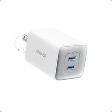 Anker Nano 47W USB C Charger, 2 Port Compact Foldable GaN Charger for White