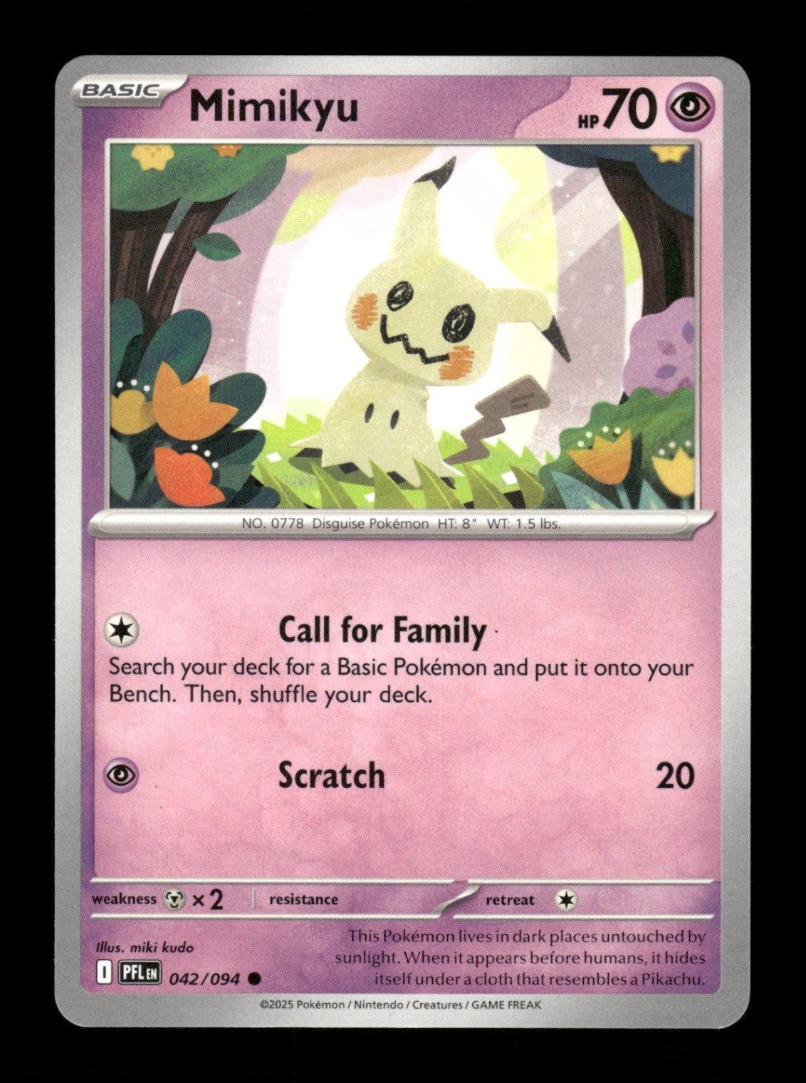 Mimikyu Common ME02: Phantasmal Flames 042/094 NM Pokemon NM