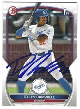 DYLAN CAMPBELL SIGNED 2023 BOWMAN DRAFT CARD LOS ANGELES DODGERS #BD-181