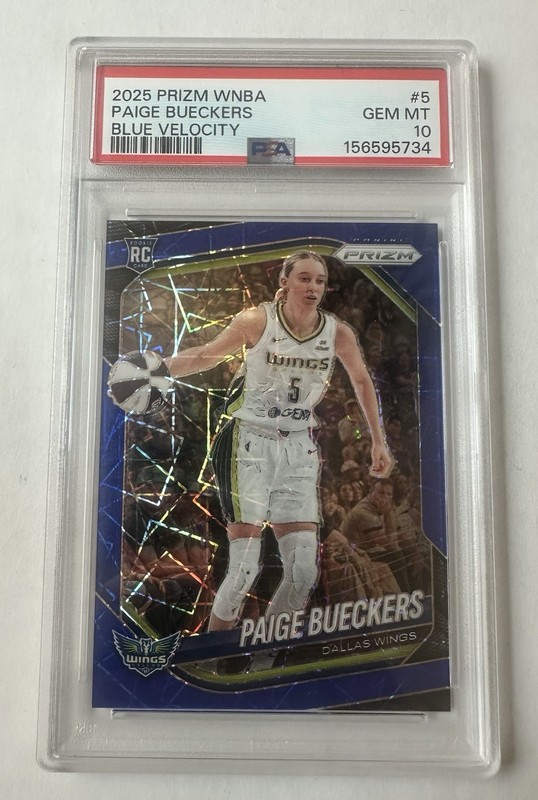 2025 PANINI PRIZM WNBA BLUE VELOCITY #5 PAIGE BUECKERS ROOKIE RC PSA 10 GEM MT
