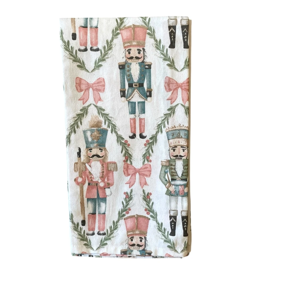 Christmas Pastel Nutcracker Kitchen Towels 20 x 28 Set of 2 Embroidered New - Image 4 of 4