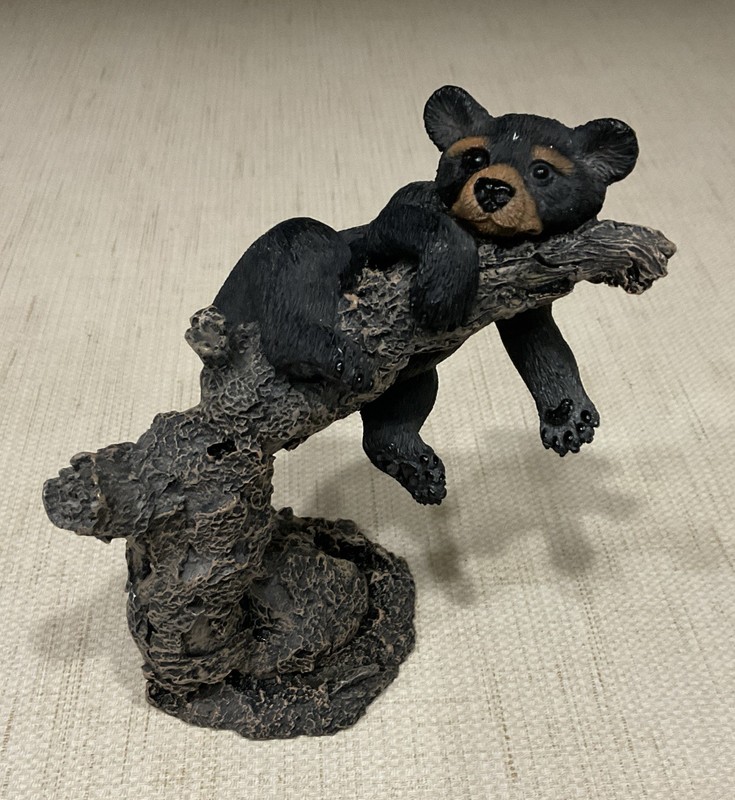 creations by carole Black Bear Hanging On Tree Limb 7” Tall