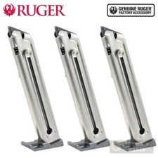 3X Ruger Mark III 22/45  Mark III 22/45 LITE .22LR 10Rd MAGAZINES Nickel 90229