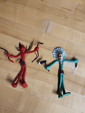 Vintage Indian Chief and Warrior Bendable Toy Figures