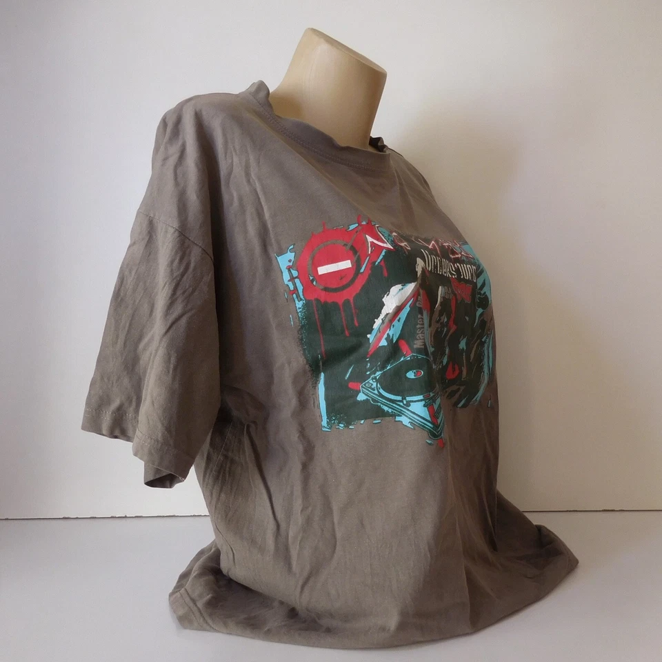 N9377 Camiseta de Manga Corta Gris Música Underground Talla M Moda Mujer Hombre - Imagen 4 de 4