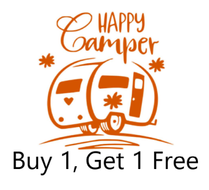 Happy Camper Vinyl Decal Car Window Sticker You Pick The Size /& Color