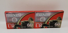 Lot of 2 Maxell UR60 Minute Blank Audio Cassette Tapes New Sealed I-1