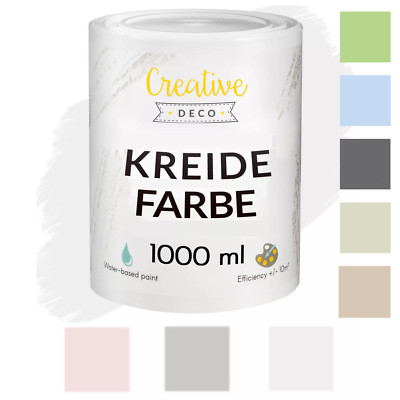 Creative Deco Kreidefarbe | 1 L  | 20 Farben | Matt Möbellack Vintage | 1000 ml