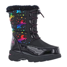 NEW Toddler Totes Snow Boots Waterproof Black Unicorn  Stars, Size 5T