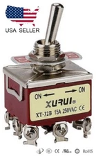HEAVY DUTY 3PDT ON-ON TOGGLE SWITCH 20A 125V, 15A 250V SCREW TERMINALS (32B)