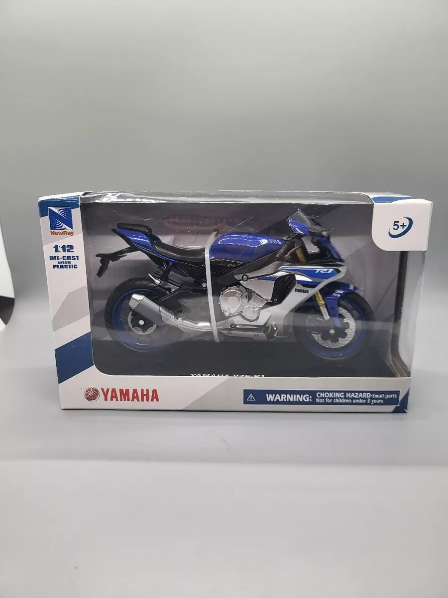 MINIATURE MOTO YAMAHA YZF R1 BLEUE GRISE NEW RAY