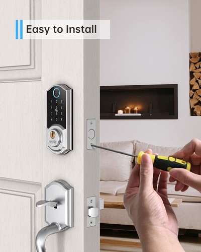 Cerradura inteligente con huellas dactilares SMONET cerradura de puerta de entrada sin llave teclado electrónico cerrojo - Imagen 8 de 11