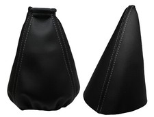 Grey Thread Genuine Leather Shift Boot And Handbrake Cuff For Daewoo Nexia 96-01