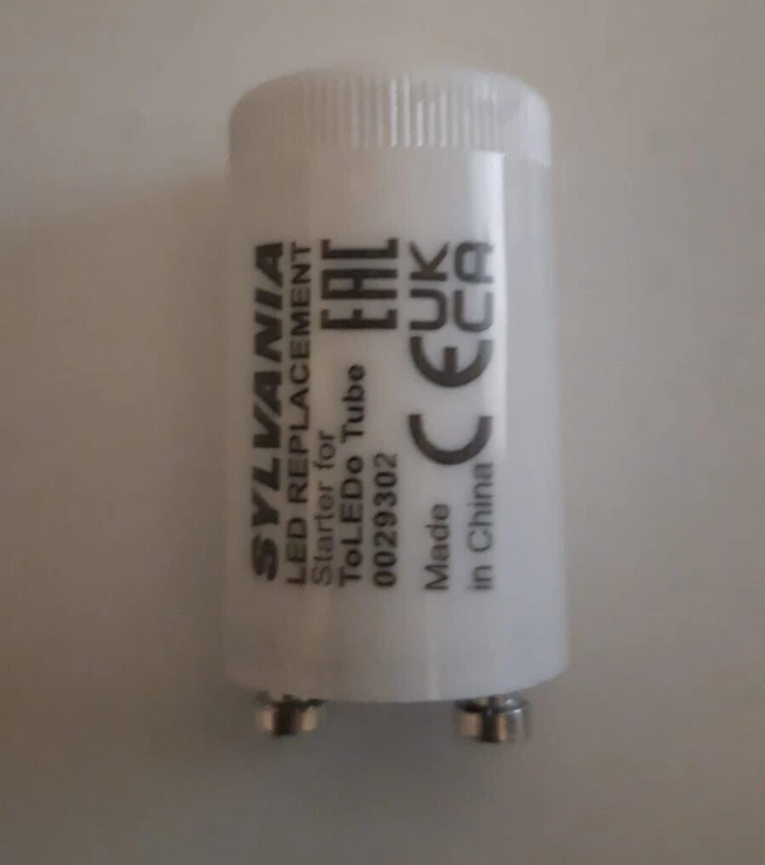 STARTER FUSIBILE PER TUBO LED UNIVERSALE T4 T5 T8 T9 T10 T12 SYLVANIA 250VAC