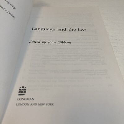 Language in the Law Gibbons，John; Prakasam，V. Language in the Law : Gibbons, John, Prakasam, V.: Amazon.sg: Books