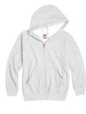 Hanes Youth Kids Zip Up Hoodie Sweatshirt. LIGHT GREY-ash Size XL