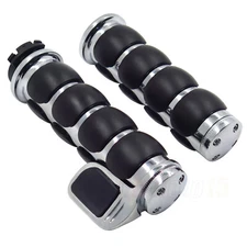 Chrome 1" Hand Grips w/ Rubber Wrist pad For H-D Softail Fat Boy FLSTF Kawasak..