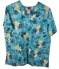 Disney Tinkerbell Ladies Scrub Top Size Medium