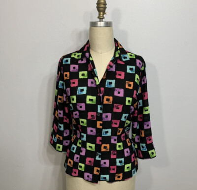 Vintage Top Y2K 1990s Neon Rave Club Small