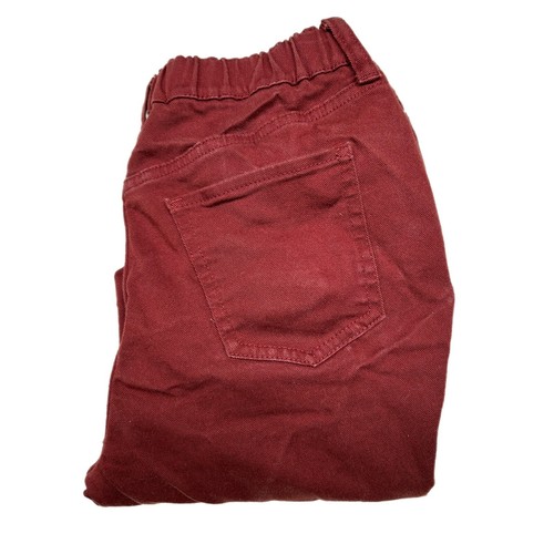 Uniqlo Maroon XL Elastic Waist Denim Jeans Pull Up Pants 26x27