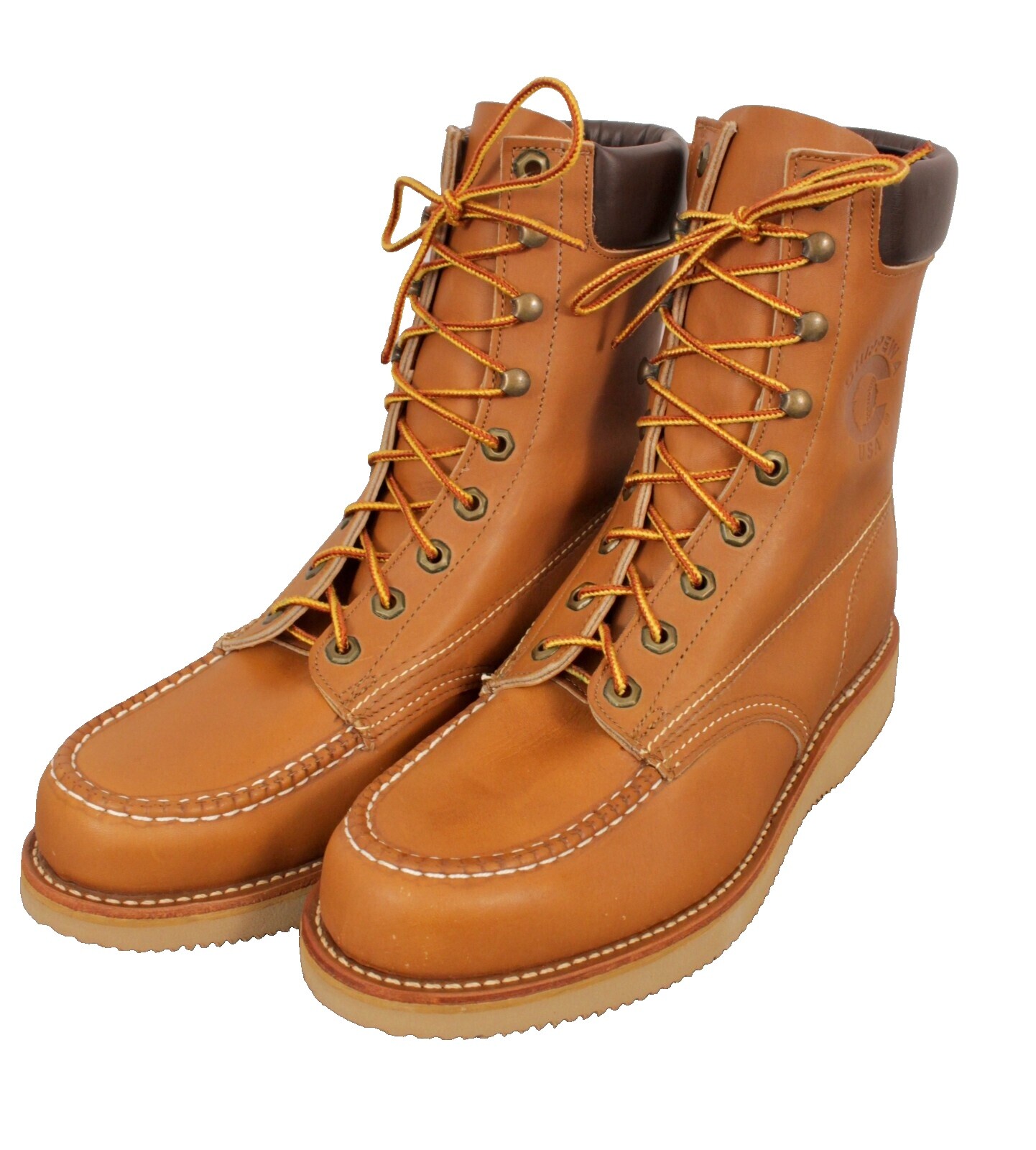 NIB reddish brown vintage Chippewa boots Made In USA! Moc toe 8 inch shaft Chippewa Men main image 2