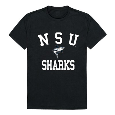 Nova Southeastern University Sharks NSU College Cotton Graphic Black T Shirt