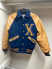 MECA VINTAGE USA BLUE & GOLD Varsity VA SPORTSMAN Letterman Wool Jacket XS