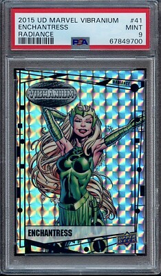 2015 UD Marvel Vibranium Radiance /50 #41 Enchantress PSA 9  RARE 