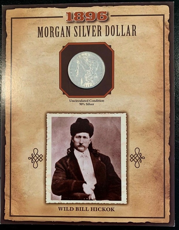 1896 BU/UNC Morgan Silver Dollar - PCS LEGENDS OF THE WEST, "Wild Bill Hickock"
