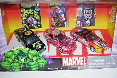 Marvel Die-Cast Cars Hulk Spiderman Wolverine Set of Marvel Die-Cast Cars Hulk Spiderman Wolverine Set of