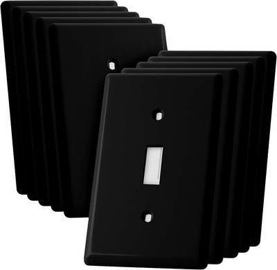 Bates- Light Switch Cover, Pack of 10, 1-Gang, Black, Single Light Switch Cover