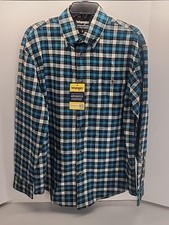 Wrangler Advanced Comfort Dress Shirt Unisex Large Multicolor Plaid Button Up