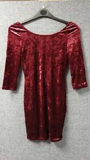 Even & Odd ladies Velevet Bodycon Dress Wine UK Medium LN100 OO 05