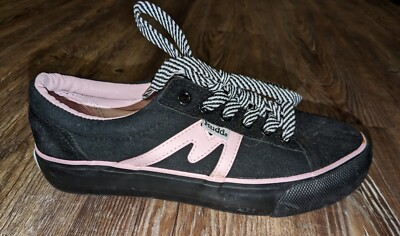Mudd Poppy womens black pink lace up sneakers shoes size 8