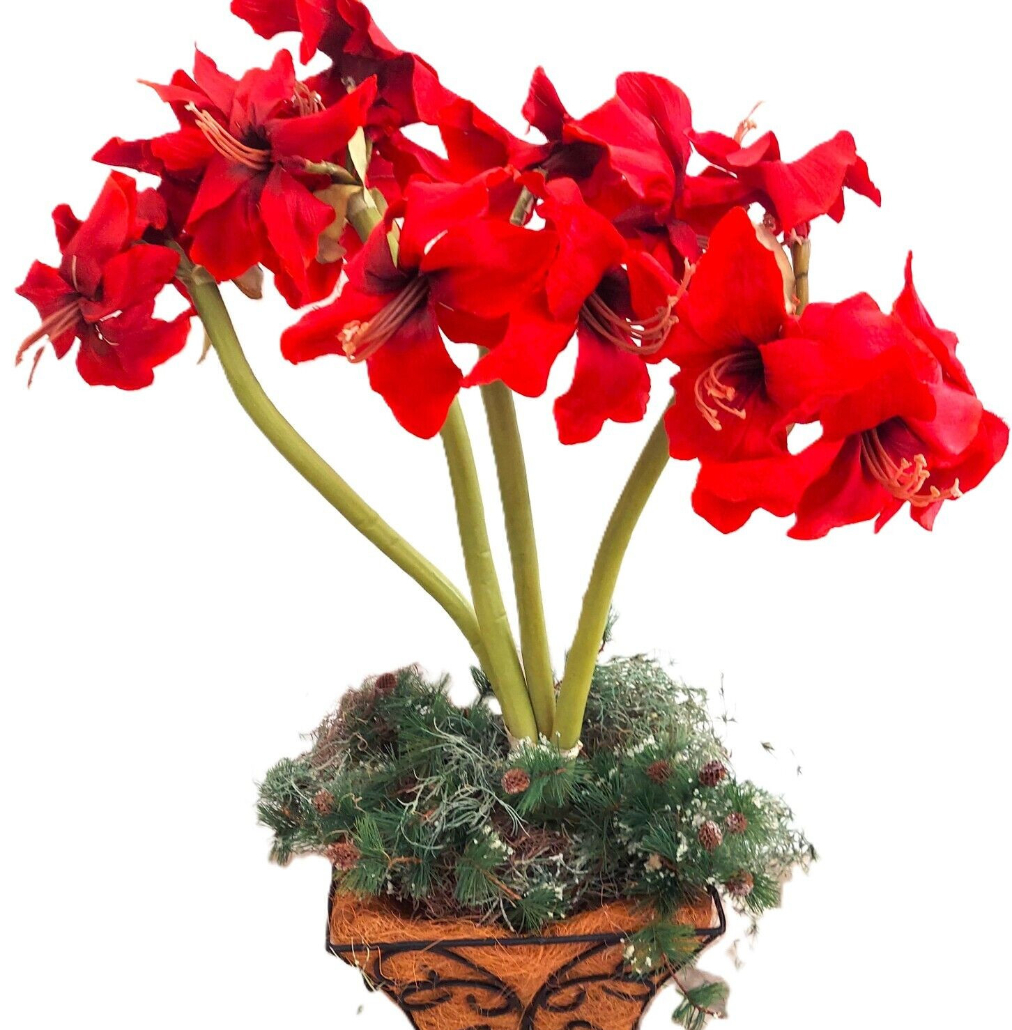 Red FLORAL ARRANGEMENT LARGE 30" CENTERPIECE, QUALITY Silk FLOWERS