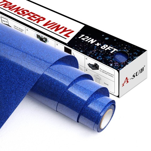 Lot 12"X 8FT-24FT A-SUB HTV Vinyl Glitter Roll Iron on Heat Transfer Vinyl T-sh - Picture 27 of 31
