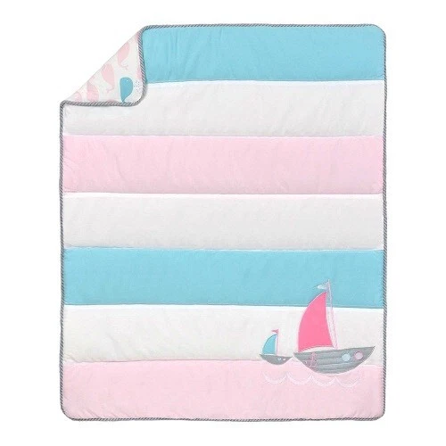Conjunto de roupa de cama para berço Just Born Sail Into Your Dreams 4 peças inclui celular *novo* - Imagem 3 de 4