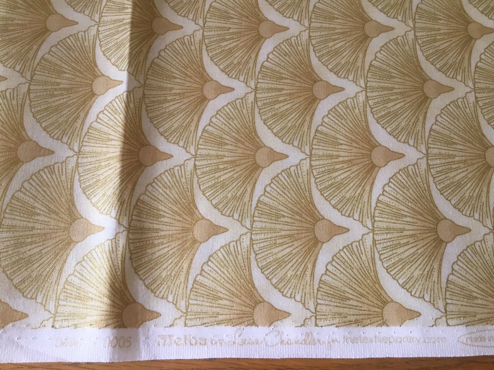 Leesa Chandler Gold Embossed Cotton Quilting Fabric Remnants Panels