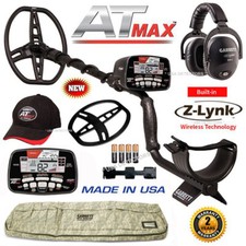 Garrett AT MAX Metal Detector, Wireless Headphones, Hat, Cover CAMO Carry Bag