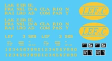 N Scale - Lake Erie, Franklin & Clarion 100T 3 panel Logo Hopper Decal Set