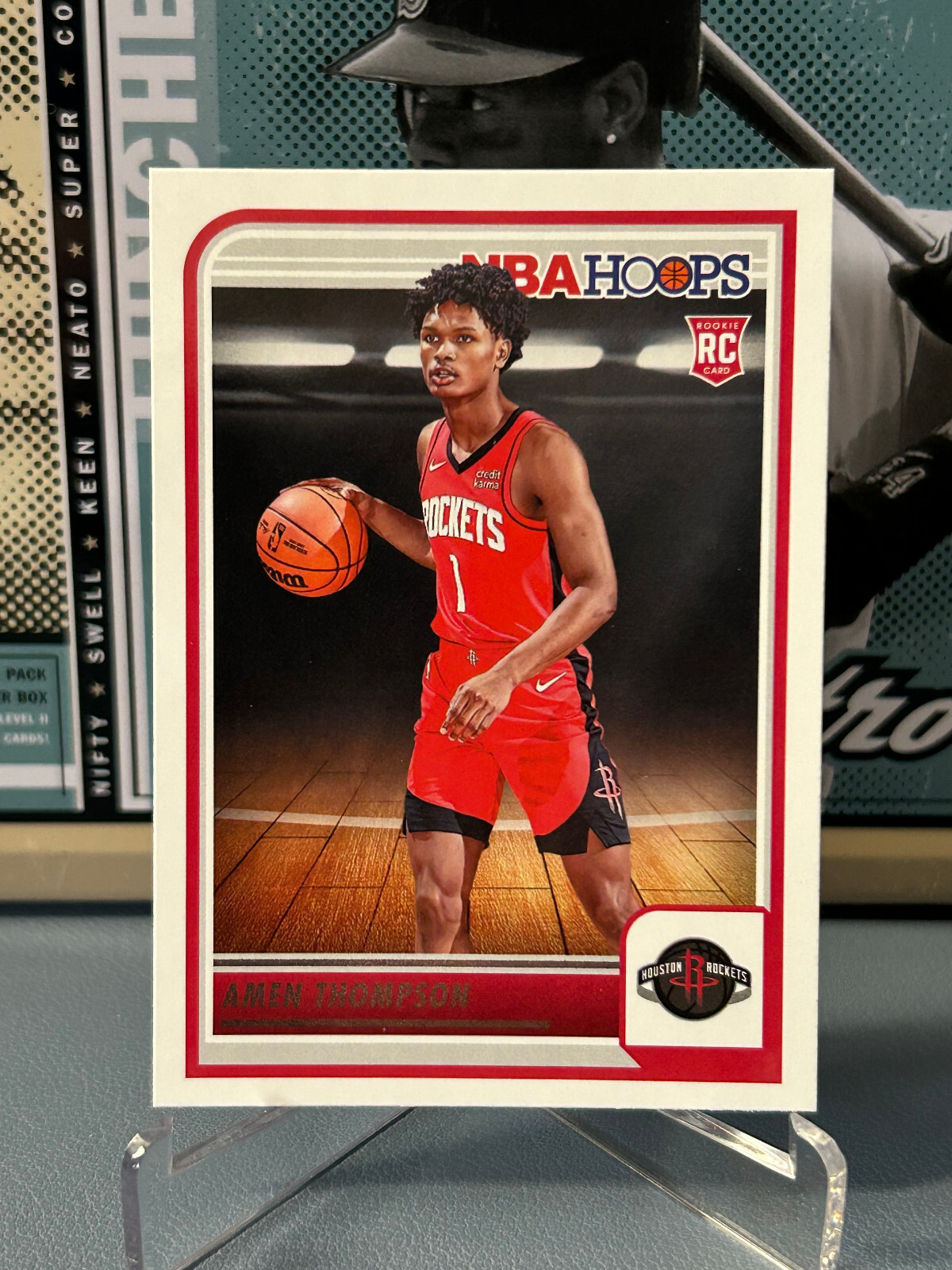 2023-24 NBA Hoops #242 Amen Thompson RC Houston Rockets